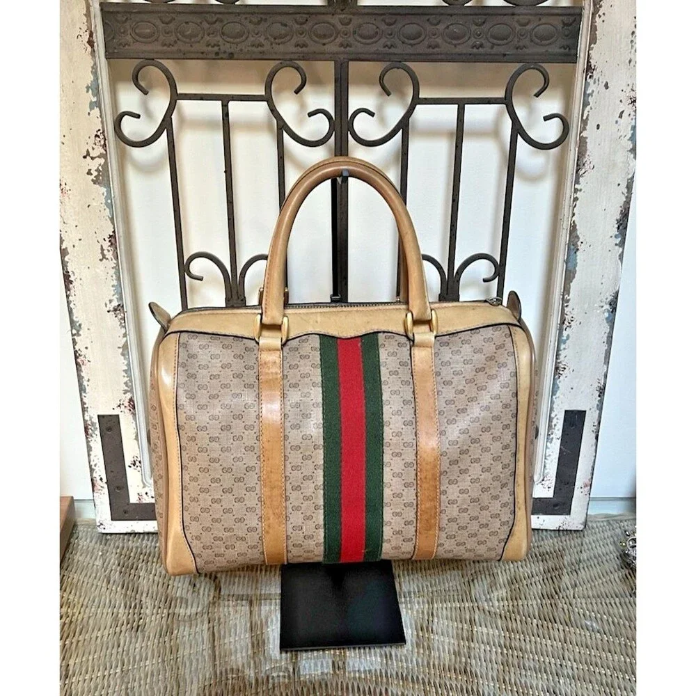 Gucci Micro GG Supreme Boston Bag Vintage 1980-1984 With COA
